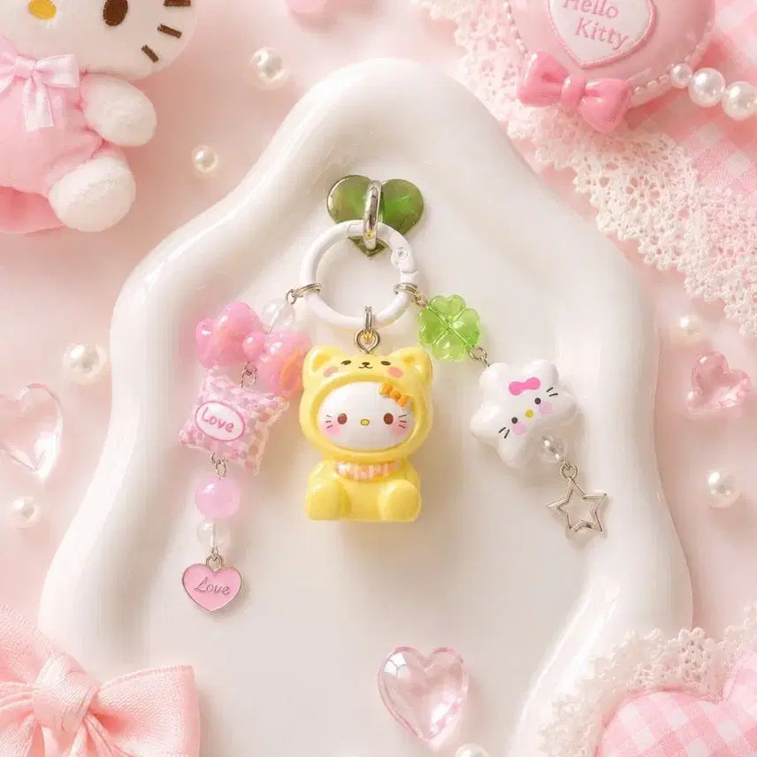 [BUNJANG] Hello Kitty Bear Charm Keychain / 키티 키링