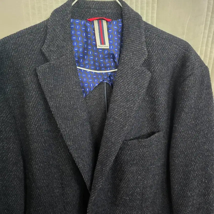 [BUNJANG] Henry Cotton's Herringbone Pattern Navy Jacket (Men's Size 110) / 헨리코튼자켓