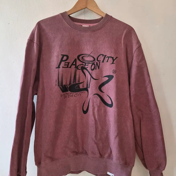 [BUNJANG] Urban Type Men's Indie Pink Washed Sweatshirt M / 어반타입 남성 인디핑크 워싱맨투맨티셔츠 M사이즈