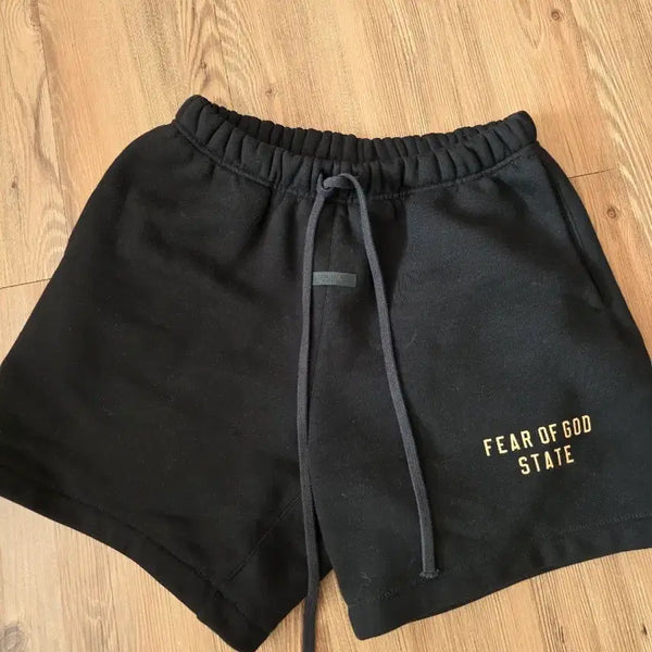 [BUNJANG] Fear of God Essentials State Logo Shorts Black / 에센셜 FOG 스테이트 로고 반바지 블랙