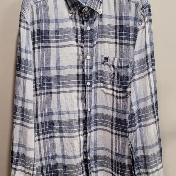 [BUNJANG] Daks Men's 100% Linen Check Shirt / 닥스 남성 마 100% 체크 남방