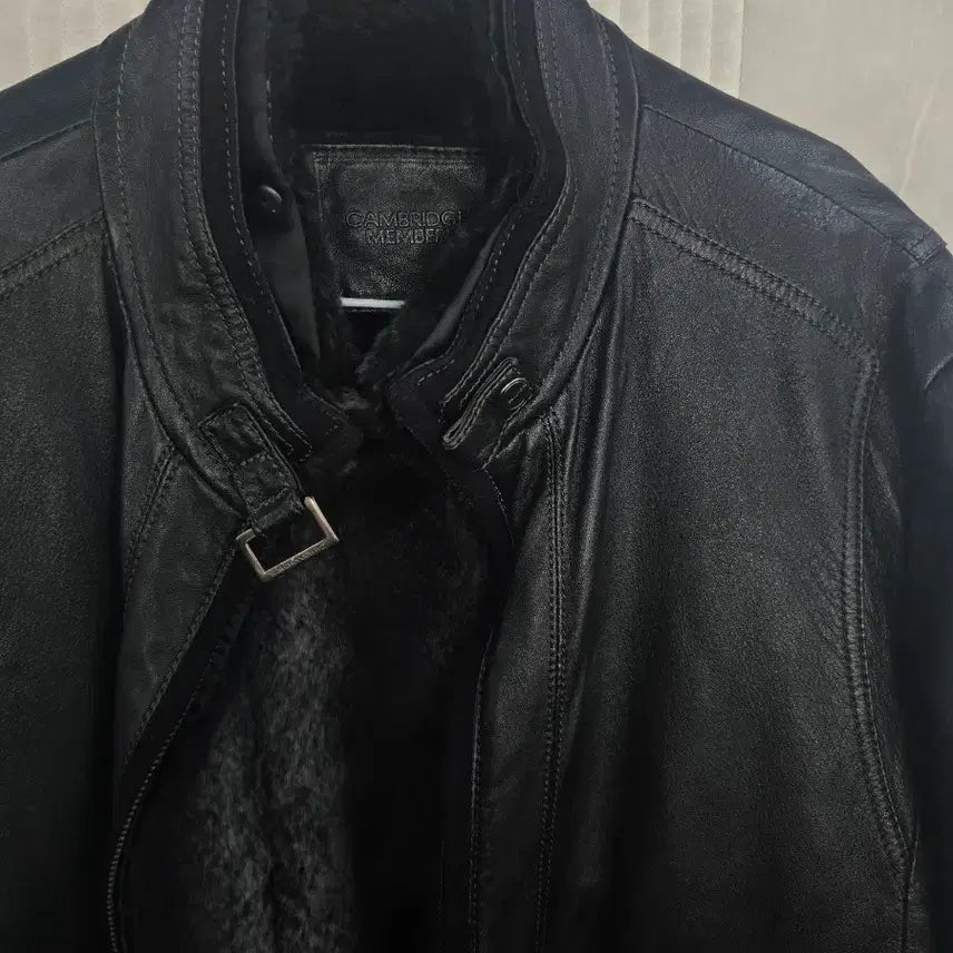 [BUNJANG] Cambridge Members Genuine Leather Shearling Jacket Black / 캠브리지 멤버스 양가죽 무스탕 자켓 블랙