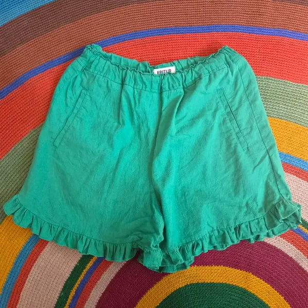 [BUNJANG] Fritur Women's Green Frill Shorts / Fritur 여성 그린밴딩 프릴숏팬츠 FREE사이즈