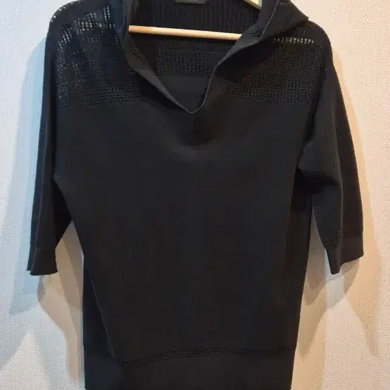 [BUNJANG] Time Summer Hooded Knit Black / 타임 썸머 후드니트