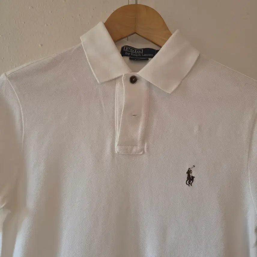 [BUNJANG] Polo Ralph Lauren Women's White Short Sleeve Cotton Polo Shirt - Size S / 폴로바이랄프로렌 여성 화이트 반팔PK티셔츠 S사이즈