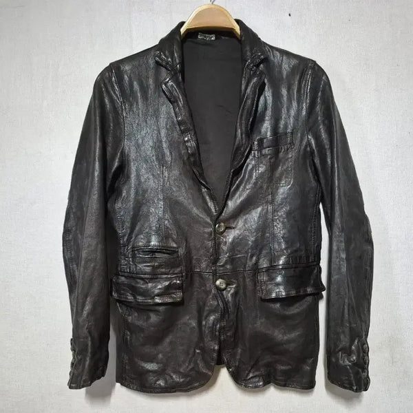 [BUNJANG] Panicale Vegetable Leather Jacket Black / Panicale 빠니깔레 베지터블 (우리95)
