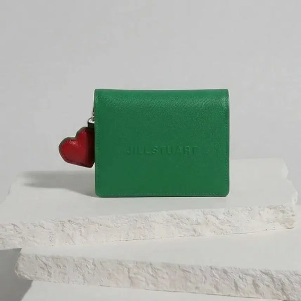 [BUNJANG] JILLSTUART Green Heart Keyring Wallet / 새제품 질스튜어트 그린 하트 키링 반지갑