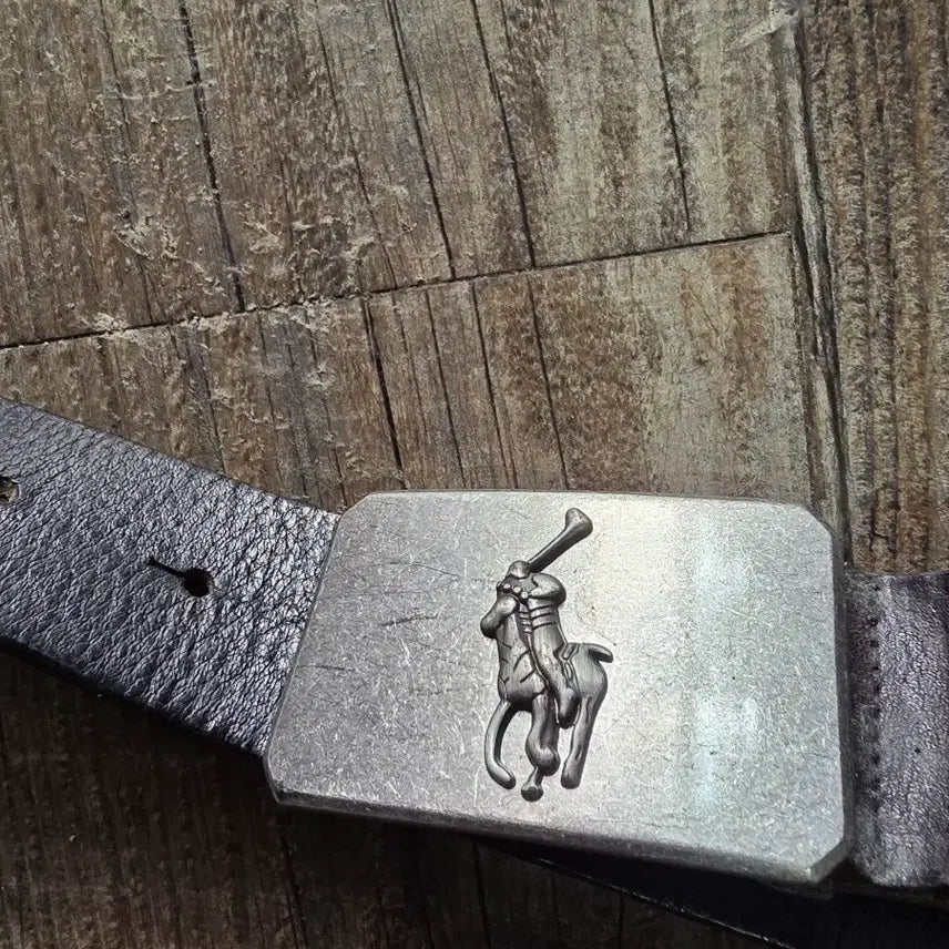 [BUNJANG] Polo Ralph Lauren Studded Buckle Leather Belt / 폴로 랄프로렌 징 벨트