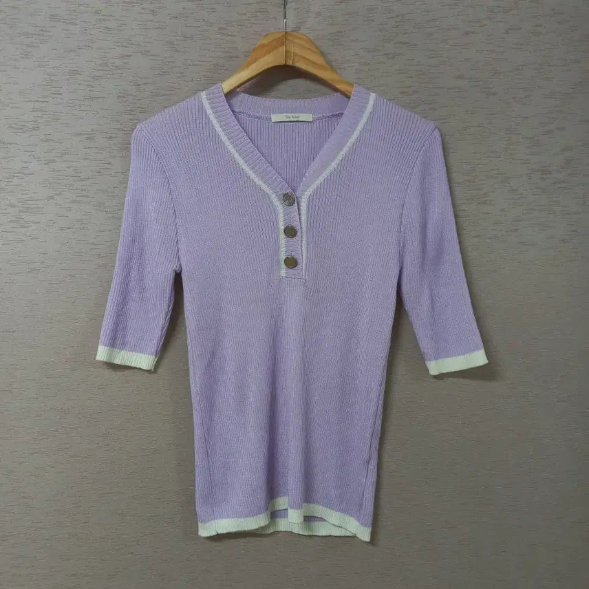 [BUNJANG] The I'Z Violet Knit Top Women's Free Size / B8-10/더아이잗 바이올렛 니트티 여성