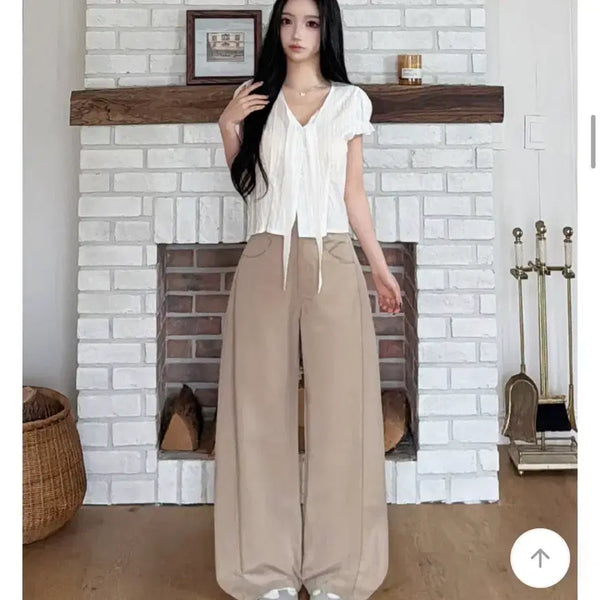 [BUNJANG] Lyocell Wide Long Pants / 여름리오셀 *숏,일반,롱/쫀쫀+찰랑* 카시 쿨링 리오셀 사이드절개 인밴딩 와이드롱팬츠 기본기장 S사이즈