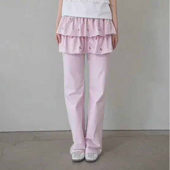 [BUNJANG] HAVISM Ribbon Skirt Pants Pink / 해비즘 리본 스커트 팬츠 핑크
