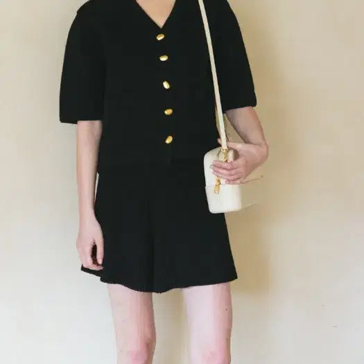 [BUNJANG] Ssang Studio Paper Knit Shorts (Black) / 쏭스튜디오, 페이퍼니트 쇼츠(블랙)