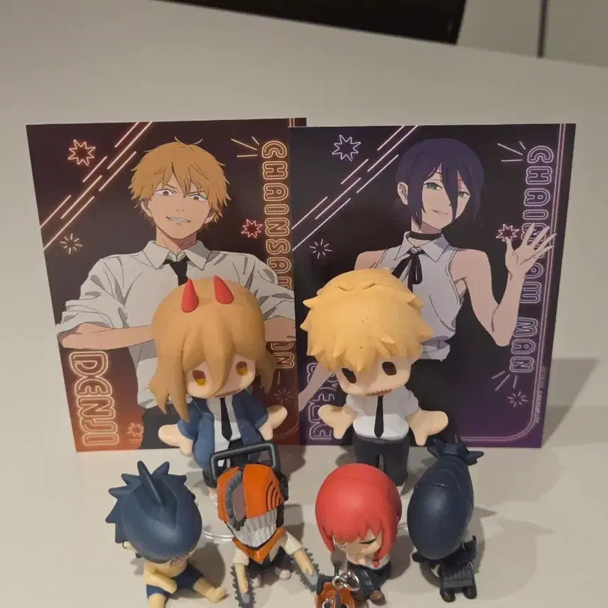 [BUNJANG] Chainsaw Man Pochita Shoulder Perching Gacha Full Set with Animate Bonus / 체인소맨 헬로 피규어, 어깨쿵 가챠 풀셋, 메지루시,애니메이트 금액 특전 일괄