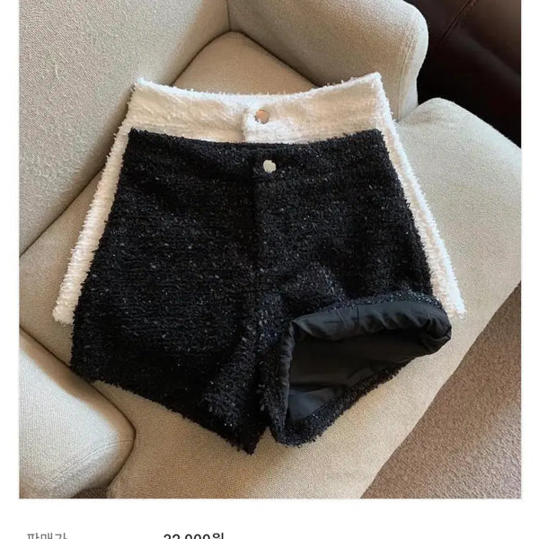 [BUNJANG] Izbelang Tweed Shorts Black / (택o 정가3만)이즈벨랑 트위드 숏팬츠 블랙