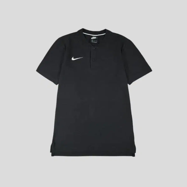 [BUNJANG] Nike Pigment Colorblock Half-Button Henry Neck PK Pique Short Sleeve T-Shirt / 나이키 피그먼트 블랙 화이트 배색 스우시 로고 하프버튼 헨리넥 PK 피케 반팔 티셔츠 M