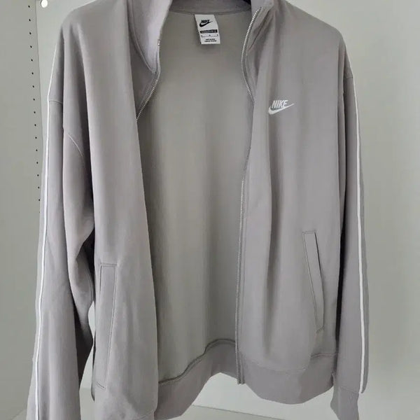 [BUNJANG] Nike Training Zip-Up Jacket - Beige/White Stripe - Size M / 나이키 저지 M size