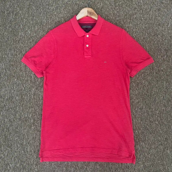 [BUNJANG] Tommy Hilfiger Pink Slim Fit Polo Shirt Medium / 타미힐피거 핑크 슬림핏 카라티 M