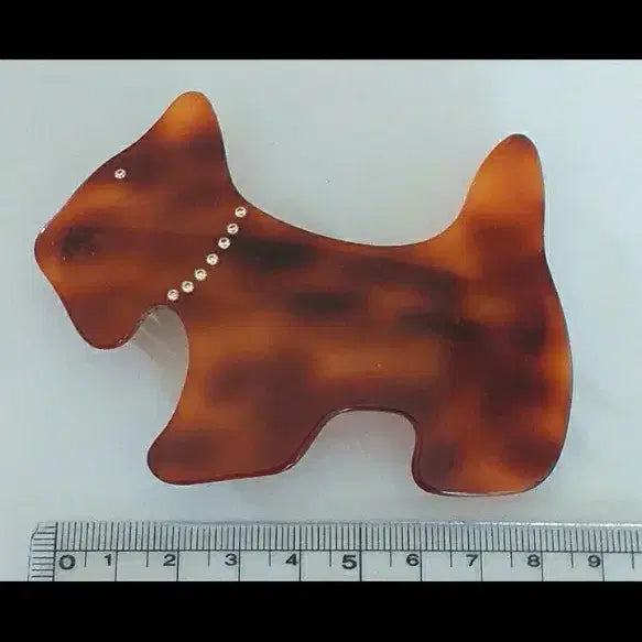 [BUNJANG] Agatha Crystal & Leopard Print Automatic Hair Clip / 아가타 자동핀(대)/크리스탈ㅇ/호피