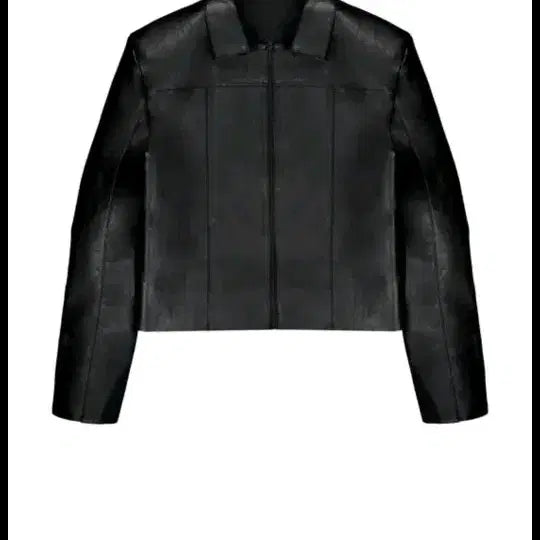 [BUNJANG] YYYY Vertical Crack Leather Jacket Black Size 2 / YYYY 버티컬 크랙 레더 자켓 블랙 2