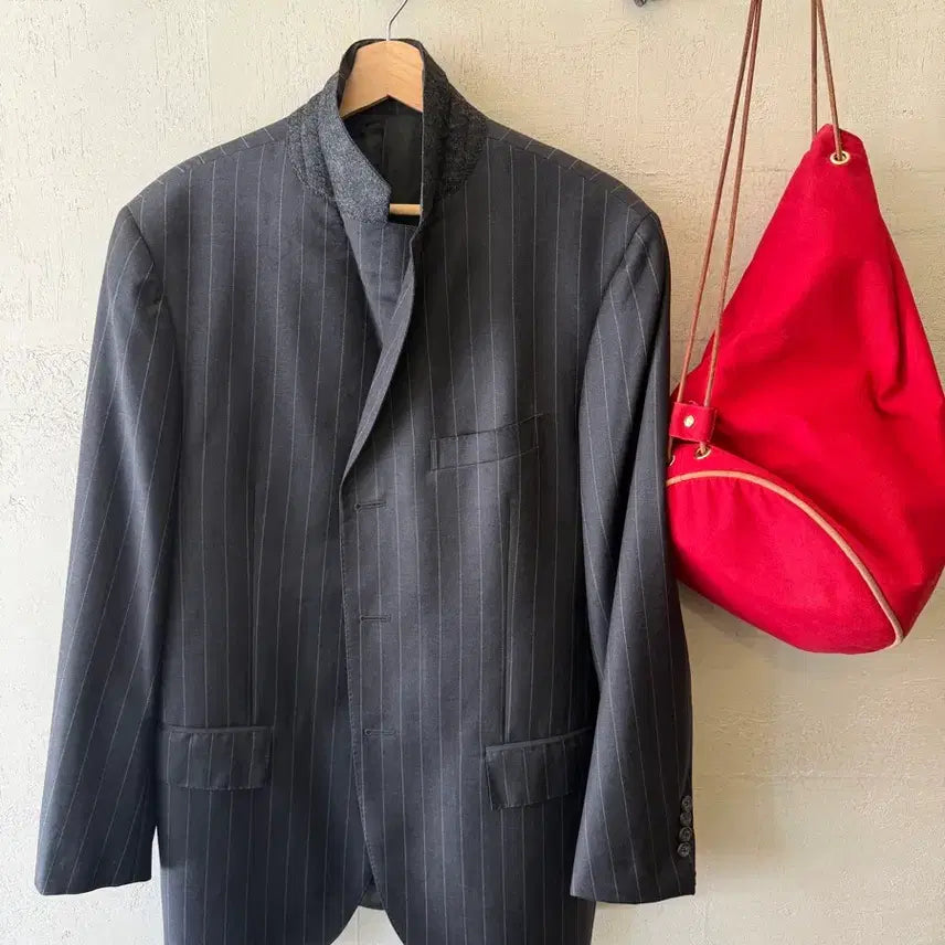 [BUNJANG] Polo Ralph Lauren Cornelia Suit Charcoal Stripe / 폴로 랄프로렌 셋업 꼬르넬리아니 made in italy 차콜 스트라이프 수트