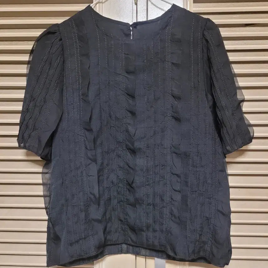 [BUNJANG] Black Puff Sleeve Chiffon Blouse / 블랙 퍼프소매 쉬폰 블라우스