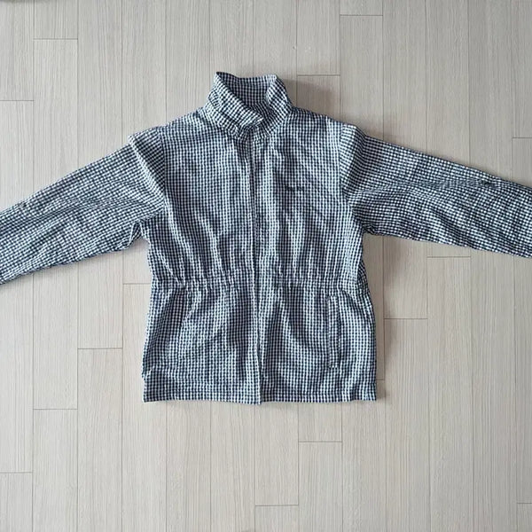 [BUNJANG] Mori Girl Style Checkered Zip-Up Jacket / 모리걸st snap roll 체크 집업