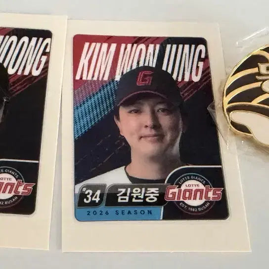 [BUNJANG] Lotte Giants Bundle Set: Sticker Sheet & Badge / [일괄] 롯데자이언츠 띠뿌씰+뱃지