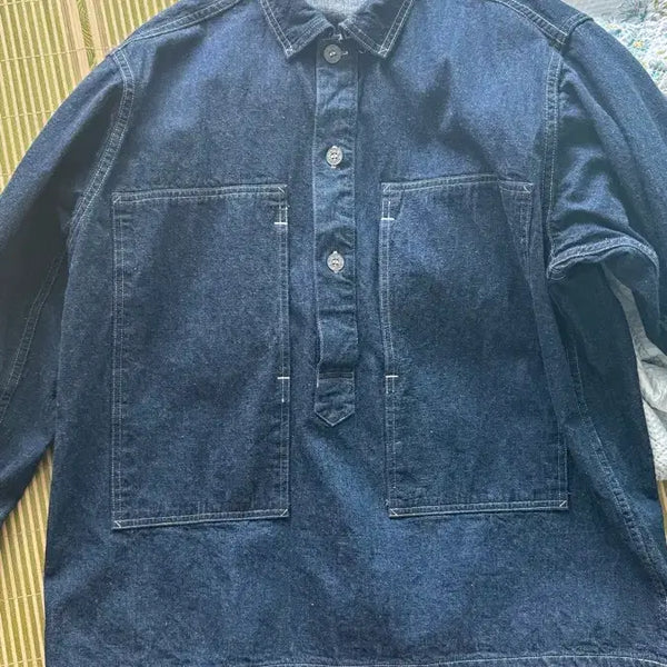 [BUNJANG] OrSlow Pullover Denim Shirt / 오어슬로우 풀오버데님