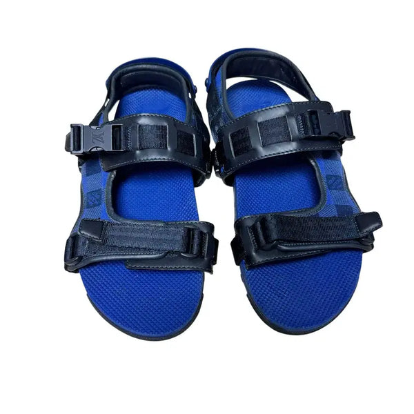 [BUNJANG] Louis Vuitton Damier Technical Buckle Sandals Size 10.5 / 루이비통 다미에 테크니컬 버클 샌들 10.5사이즈
