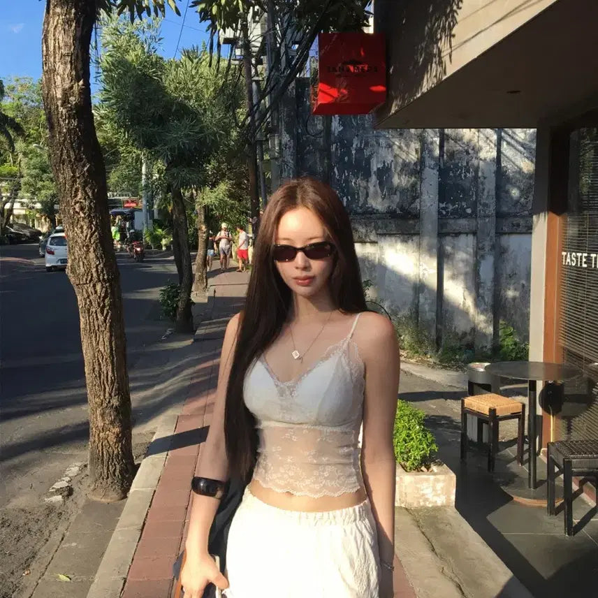 [BUNJANG] Lace Bustier and Skirt Set / 레이스탑 치마 셋업