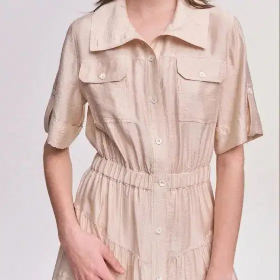 [BUNJANG] Maje Beige Shirt Dress / maje 베이지색 원피스