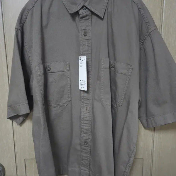 [BUNJANG] GU Short Sleeve Shirt Brown M (100 Size) / gu 반팔 셔츠 브라운 m 100사이즈