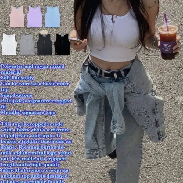 [BUNJANG] Pale Jade Black & White Tank Top Bundle Set / 일괄) 페일제이드 블랙&화이트 나시