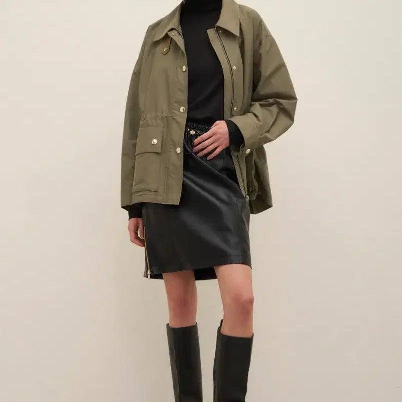 [BUNJANG] System Black Safari Jacket / 한섬 SYSTEM 시스템 점퍼 블랙 색상 사파리 자켓