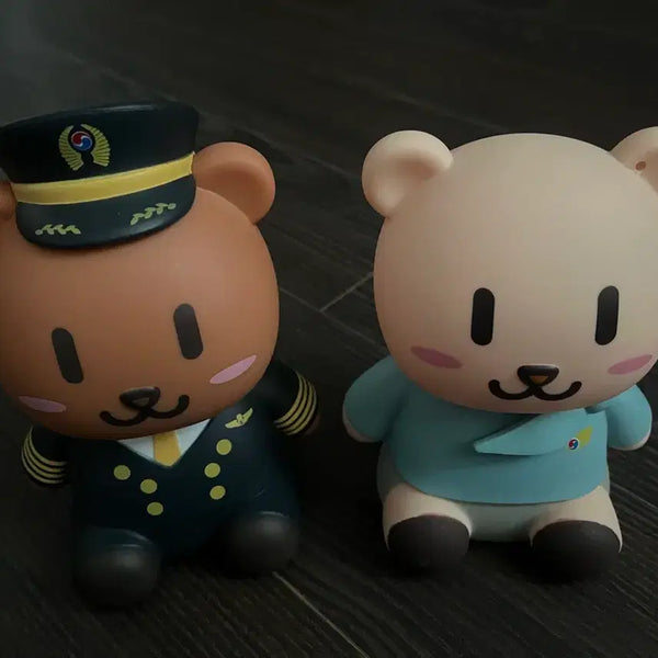 [BUNJANG] Korean Air Teddy Bear Pilot and Flight Attendant Doll Set / 대한항공 테디베어 파일럿/승무원 인형 2개 세트