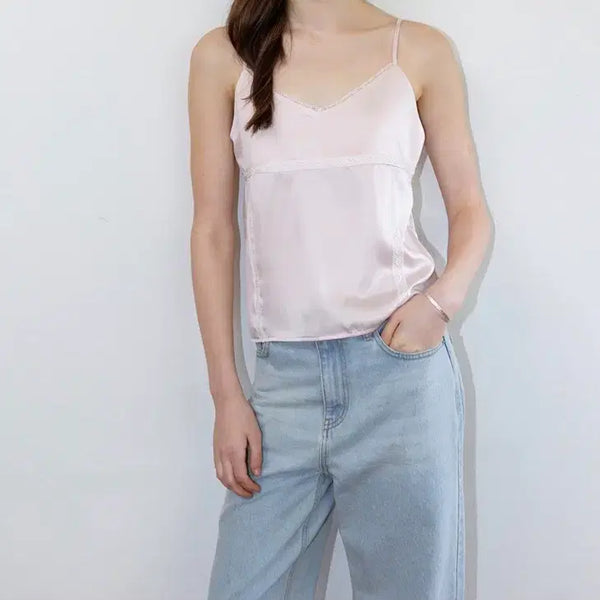 [BUNJANG] The Reel Soft Satin Sleeveless Top (Pink) / (새상품) 더릴 - soft satin sleevless (pink)