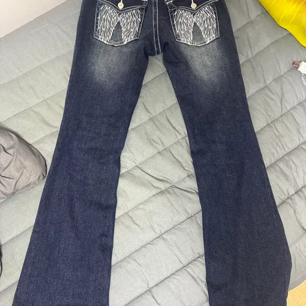 [BUNJANG] EYEER Wing Embroidered Flared Jeans / EYEER