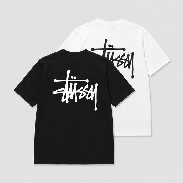 [BUNJANG] Stussy Basic Logo T-Shirt Black White Unisex / [정품][특가]스투시 베이직 로고 반팔 티셔츠 블랙 화이트 남여공용