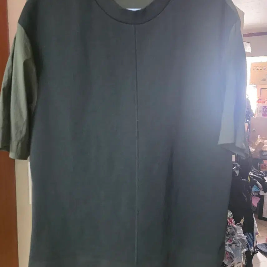 [BUNJANG] Time Half Sleeve Knit T-Shirt Khaki / 타임 반팔 니트 티셔츠 카키