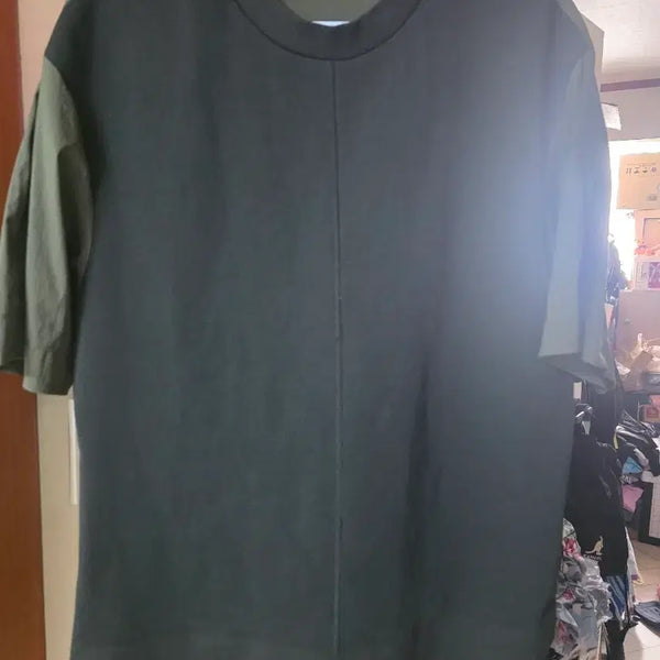 [BUNJANG] Time Half Sleeve Knit T-Shirt Khaki / 타임 반팔 니트 티셔츠 카키