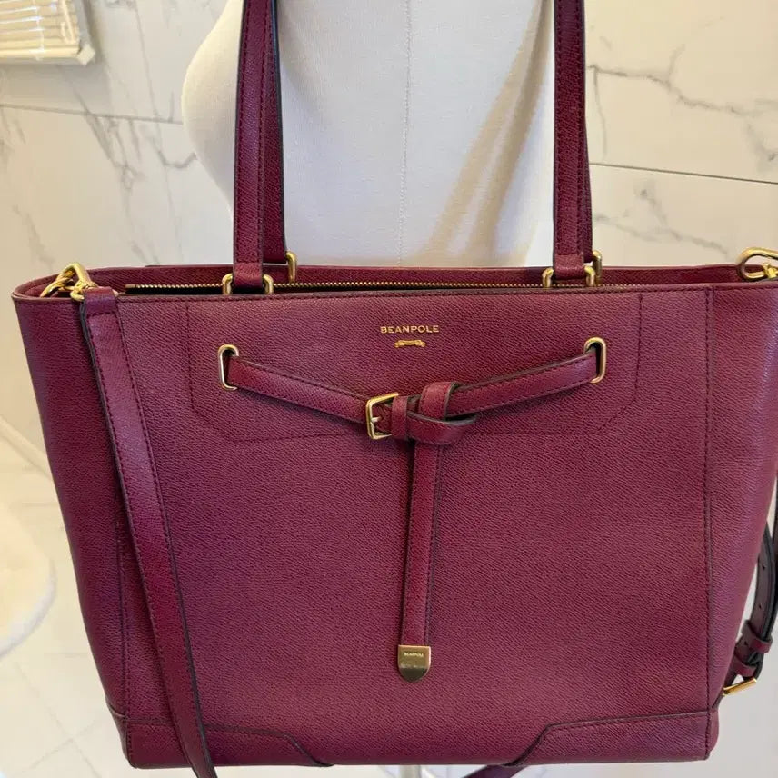 [BUNJANG] Beanpole Burgundy Shoulder & Cross Bag / 빈폴 버건디 숄더앤크로스백