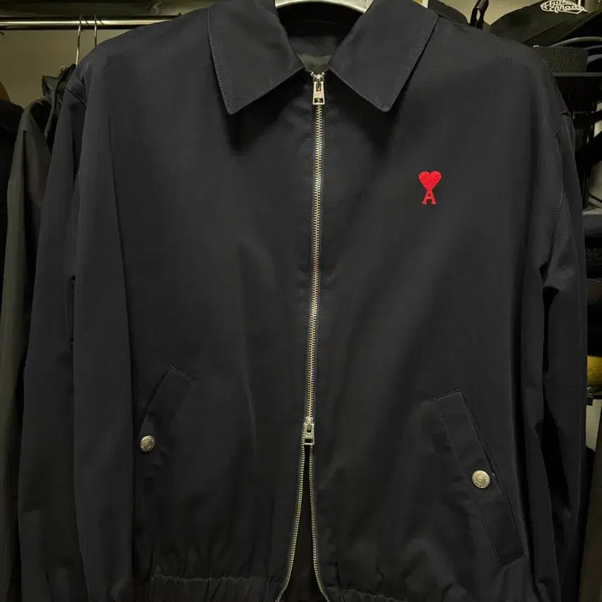 [BUNJANG] AMI Heart Logo Harrington Jacket Navy / AMI 하트 로고 해링턴 자켓