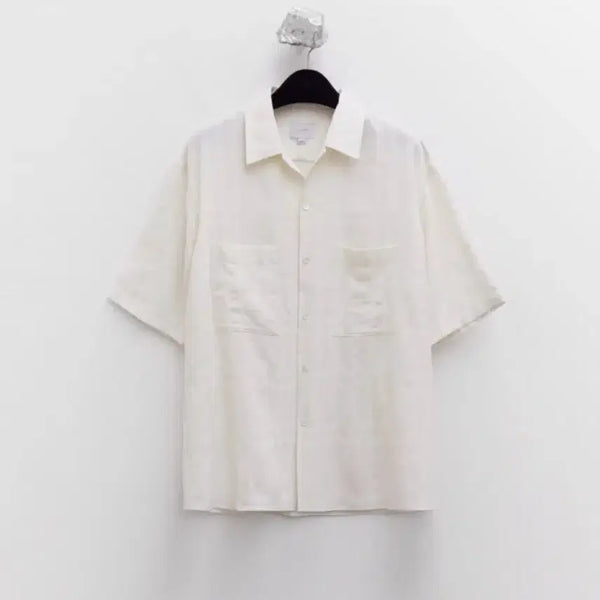 [BUNJANG] YOUTH 25SS Convertible Half Shirt Ivory Check S / [S]유스 25ss 컨버터블 하프셔츠 아이보리
