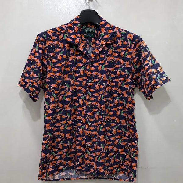 [BUNJANG] Gitman Vintage Flamingo Pattern Hawaiian Camp Shirt / Gitman Vintage 플라이밍고 패턴 하와이안 캠프 셔츠