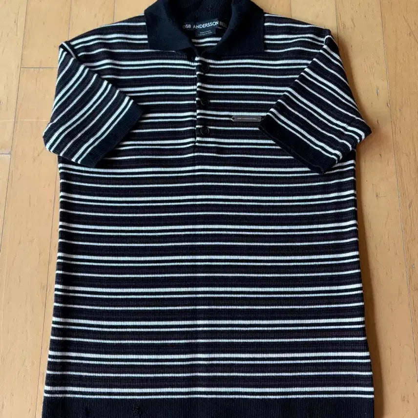[BUNJANG] Andersson Bell Stripe Polo Sweater (S) / 앤더슨벨 스트라이프 폴로 스웨터 (s)