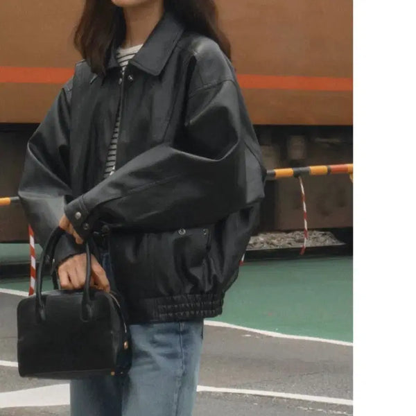 [BUNJANG] TILDA IDAI Oversized Leather Jacket / [1회착용] 틸아이다이 오버핏 레더 자켓