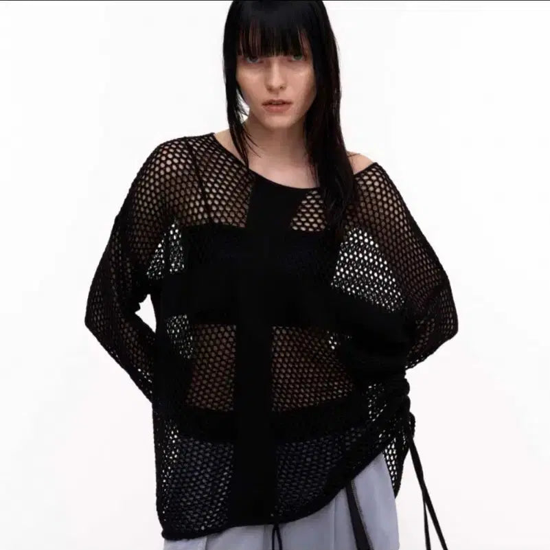 [BUNJANG] 2000 Archives XCX Crochet Sweater Black / 2000아카이브스 XCX 크로셰 스웨터 블랙
