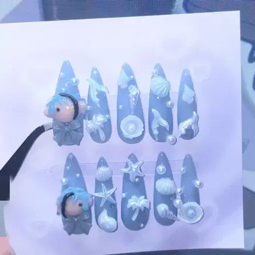 [BUNJANG] Handmade Floyd Jade Nail Art Tips / 트위스테 플로이드 제이드 수제파츠 네일팁제작