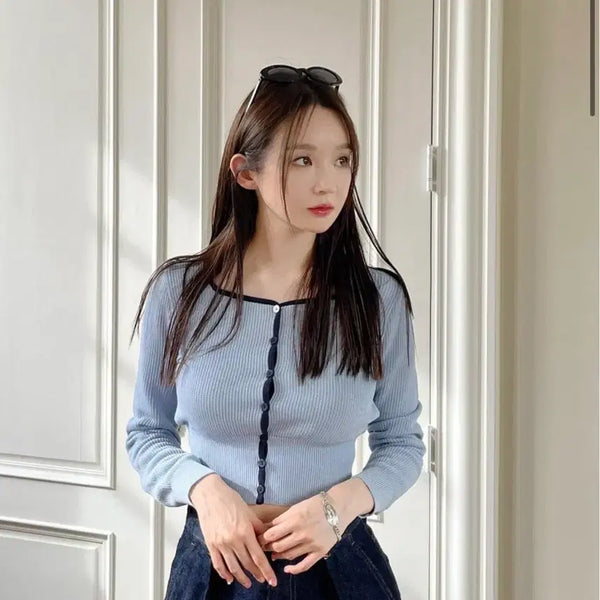 [BUNJANG] ABRAHAM & CO Sweetheart Neck Cardigan / 아비에무아 스윗하트넥 가디건