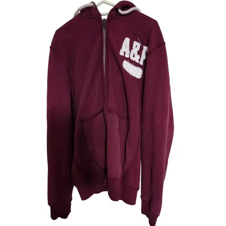 [BUNJANG] Abercrombie Burgundy Hoodie Zip-up (L) / 아베크롬비 버건디 후드집업 (L)
